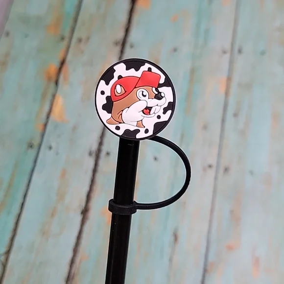 Bucees Cow Print Straw Topper - Picture 4 of 5